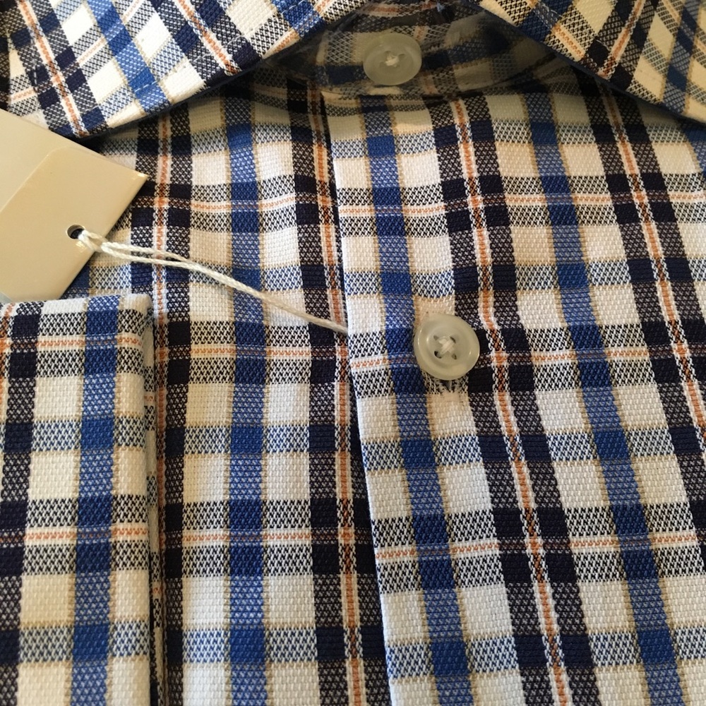 NEW MEN’S PLAID DRESS SHIRT FRENCH CUFFS